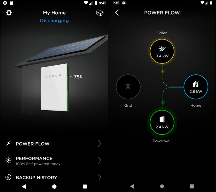 Tesla Powerwall App Screenshots