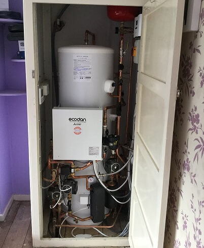 Mitsubishi Ecodan pre-plumbed cylinder