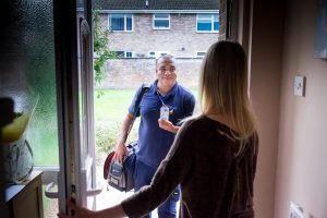 Service engineer at the door